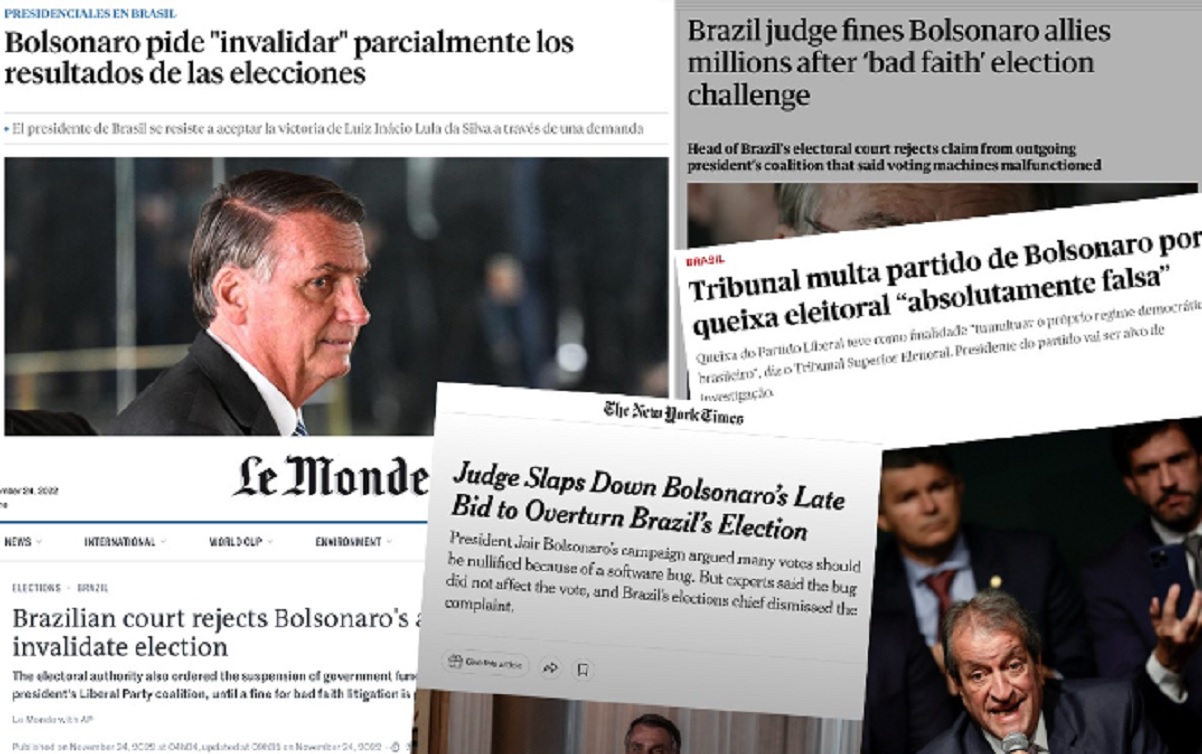 Tentativa frustrada de golpe do PL é destaque na mídia estrangeira